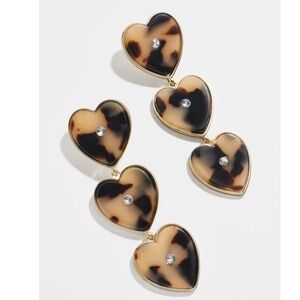 BAUBLEBAR | Gold Tone Heart Tortoise Resin Drop Tiered Dangle Earrings Women's